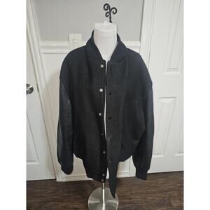 Vintage Skookum Adesa Wool Leather Letterman Varsity Jacket Size 54 Made in USA